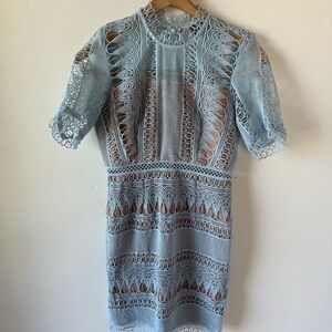 Women’s Bardot Baby Blue Lace Dress Size US 4 XS